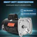 Cuilvu USQ1202 Pool Pump Motor - Swimming Pool Pump Motor, 3450 RPM, 2HP, 115/230V, 48Y Frame, 303 Stainless Steel Shaft, Replacement Motor for Outdoor/Indoor Swimming Pool