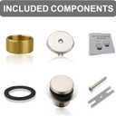 Brushed Nickel Bathtub Drain Tip-Toe Single Hole,Welsan Tub Drain Trim Set Conversion Kit Assembly, Coarse Thread Replacement Trim Kit with 1-Hole Overflow Faceplate Includes an Adapter