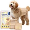MICOOYO Disposable Male Dog Wraps, Male Dog Diapers Disposable with Wetness Indicator, Puppy Diapers Super Absorbent and Breathable, Medium Size 20 Count