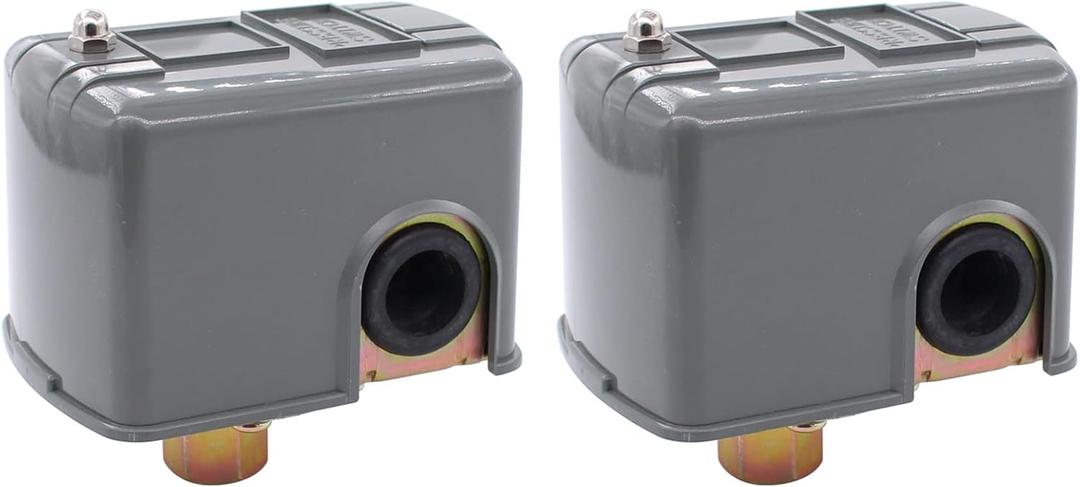 ApplianPar 40-60 PSI Water Pump Pressure Control Switch 110V-230V Adjustable Double Spring Pole, Pack of 2