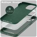 for iPhone 13 Case, Liquid Silicone Case with [Screen Protector] [Full Camera Protection], Soft Microfiber Lining Phone Case 6.1 inch (Dark Green)