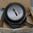 Lodge 10.25 Inch Cast Iron Skillet  Pre-Seasoned Frying Pan with Teardrop Handle  Oven, Stovetop, Grill & Campfire Use  Made in USA  Durable, Non-Toxic, Even-Heating Cookware  Black