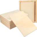 GNIEMCKIN 12 Pack Wood Canvas Boards for Painting, 9 x 12 Inch Canvas Panels for Art Projects, Cradled Artist Panels for Oil, Acrylic, Encaustic, Wood Burning, Pouring and More