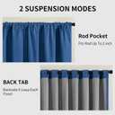 CUCRAF Linen 100% Blackout Curtains 90 Inch Length 2 Panels Set, Back Tab and Rod Pocket Curtain for Living Room Bedroom, Room Darkening Window Drapes Thermal Insulated, (52x90 inch, Navy Blue)