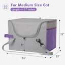 pidipiti Portable Leakproof Tall-Side cat Litter Box,with Zipped lid,Collapsible for car Travel and Hotel, for 1 Medium cat