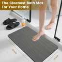 Extra Large Stone Bath Mat, 30'' x 17'' Diatomaceous Earth Non-Slip Stone Shower Mat, Super Absorbent Diatomite Stone Mats for Bathroom Dark Gray XL Flow