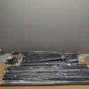 MAYOLIAH 6 Panel Folding Privacy Screen 9ft Wide, 6ft Tall Partition Room Divider Portable Office Walls Dividers, Black