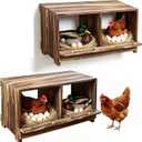 Wooden Chicken Nesting Box, Wall‑Mountable Freestanding Stackable, 4 Holes