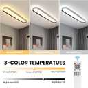 ADISUN Modern LED Ceiling Light Dimmable Linear Ceiling Light 39.4in Semi Flush Mount Long Lights with Remote Control and Side Lighting for Living Room Kitchen Dining Room, 2 Pack(65W)