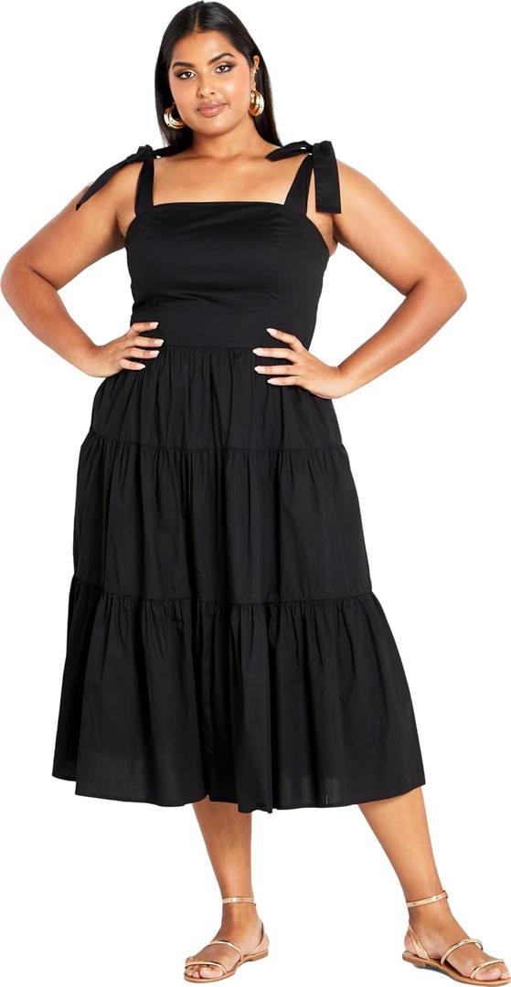 City Chic Women's Plus Size Maxi Dress-Corrine, Black, 18