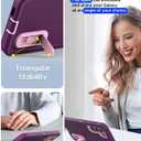 AICase for Samsung Galaxy S23 Plus Case Built-in Kickstand with Glass Screen Protector,Heavy Duty Drop Protection Full Body Rugged Shockproof Military Protective Tough Durable S23+Plus 6.6"_4 (Burgundy/Light Coral+Glass Protector/Camera Lens)