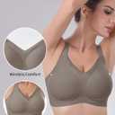 Seamless Bras for Women Full Coverage No Underwire Scalloped Push Up Bras Soft Wireless Comfort (XL)