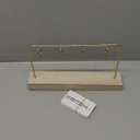 Flip Wooden Perpetual Calendar Gold Metal Stand with Paper Monthly Daily Calendar with Light For Daily Office Home Decor Reusable Office Accessory