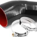 45 Degree 3.5 to 4 Inch(89-102mm) Silicone Reducer Coupler Hose,4-Ply Reinforced,Length 4Inch(102mm) with 2Pcs T-Bolt Clamps Turbo/Intercooler/Intake Piping