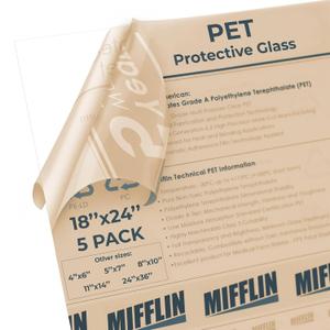 Mifflin-USA Flexible Clear Plastic Sheet (18x24 x 0.03 inch, 5 PK), PET is Similar to Plexiglass & Acrylic Yet Lightweight & Thin, Poster Frame Glass Replacement, General Household Use, Easy Cut