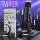 ZealSound Podcast Microphone for PC, Noise Cancellation USB Mic with Gain, Volume Adjustment & Mute Button, Monitoring & Echo, for YouTube, TikTok, Podcasting, Streaming, iPhone, iPad, Android, Mac