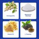 Magnesium Glycinate Gummies for Adults 100mg, Supplement with Magnesium Glycinate, Ashwagandha, L Theanine, Supercalming Gummies for Relax & Sleep, 60 Gummies