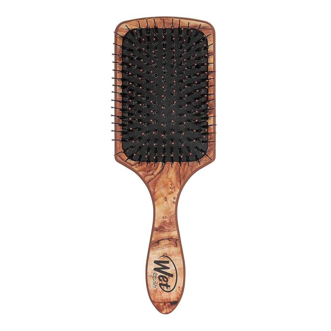 Wet Brush Paddle Hair Brush,Traditional Wood-Ultra-Soft IntelliFlexDetangling Bristles with AquaVentDesignForSpreading HairTreatmentsEvenly-Pain-Free Hair Brush For Women & Men,Shine Traditional Wood (1 Count (Pack of 1))