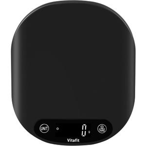 Vitafit 33lb/15kg Digital Food Scale in High Precision 0.1oz/1g, Our Own Kitchen Scale Professional Factory Since 2001, Home and Kitchen Essentials for Cooking and Baking, LED, 3*AAA Batteries, Black
