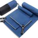 Eunzel Quick Dry Camping Towel, Microfiber Travel Towel 3 Size at 1 Pack,Fast Drying Towel Set for Camping, Beach, Gym, Sports, Yoga & Swimming Pool, Navy Blue