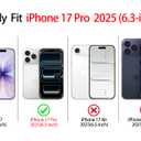 NITITOP for iPhone 17 Pro Case Magnetic Cute Line Flower - Blue