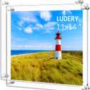 11x14 Clear Acrylic Wall Mount Floating Frameless Picture Frame for Wall, Frameless Photo Frame Panel For Degree Certificate, artwork and family portraits (Full Frame is 13x16)-2pack