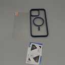 FNTCASE for iPhone 15 Pro-Max Case: Clear Magnetic Phone Cases with Screen Protector Compatible with Magsafe Slim Anti Yellowing Rugged Shockproof Protective Transparent Cell Phone Cover (B-Blue)