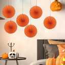 3 x Orange Birthday Party Decorations,DIY Orange Paper Fans Hanging Decoration,16in Halloween Paper Fans,Halloween Decor,Fox Birthday Decorations Events Accessories 30 Color DIY Set (Orange)