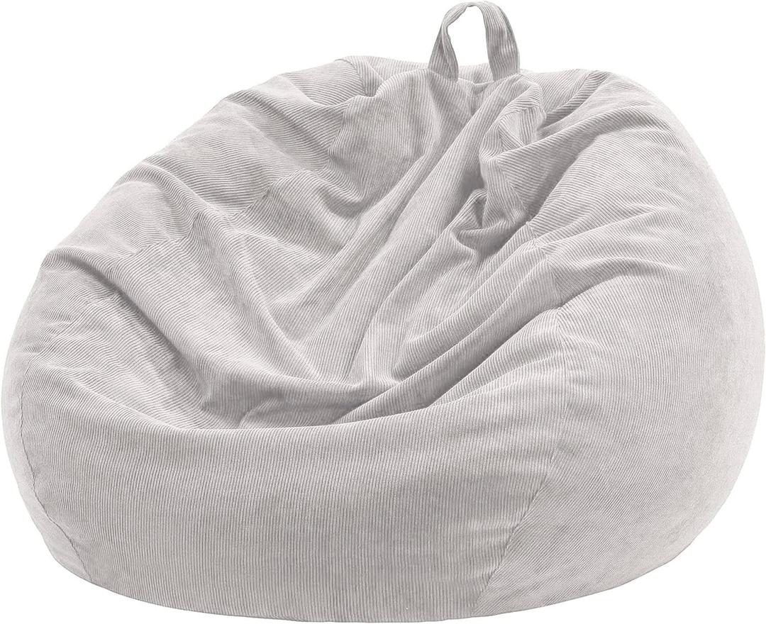 Nobildonna Bean Bag Chair Cover (No Filler) for Kids and Adults, Beanbag Stuffed Animal Storage Without Filling Plush Toys Holder and Organizer Soft Premium Corduroy 200L