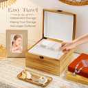 Jewelry Box Organizer, Wooden Jewelry Boxes for Women with 55 Portable Jewelry Bags for Traveling, Travel Jewelry Case Storage for Earrings Rings Necklaces Brackets, Gifts for Women Girls (Carbonized Brown)