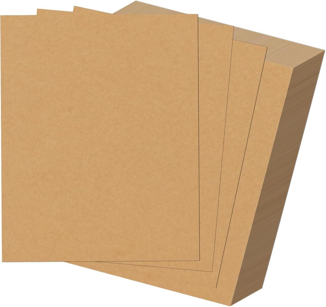 HORLIMER 100 Pack 8x10 Chipboard Sheets, Kraft Cardboard for Shipping, Scrapbooking, DIY Crafts