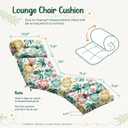 2 Pack Outdoor Chaise Lounge Chair Cushion 75.1 x 22.8 x 4.7 Inches 100% Waterproof Replacement Cotton Patio Pool Lounge Chair Cushion for Outdoor Furniture with Ties, Green Coconut Tree