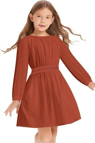 tiny sugar Girls Floral Smocked Waist Dress Church Holiday Playwear Soft Midi Dress with Pockets Size 7