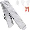 77.7 inches Long and 8.6 inches Wide Heavy Duty Folding Loading Ramp, Motorcycle; Lawn Mower; Snow Plough; Bikes; ATV; UTV; Golf Carts, Circular Hole, Pack of 1