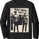 BPP Vintage Black History Self Defense Black Panthers Party Long Sleeve T-Shirt, Size XL