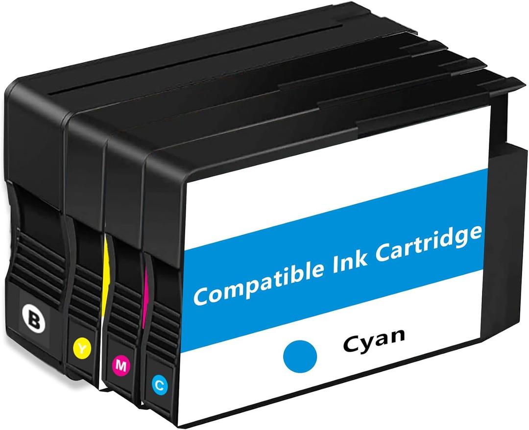 936e Ink Cartridges Combo Pack Replacement for HP 936 XL 936XL for OfficeJet 9122e; Pro 9120e 9120 9125e 9125 9128e 9135e 9135 9110b 9120b 9130b 9130; Pro Wide Format 9730e 9730 Printers- KCMY 4-Pack