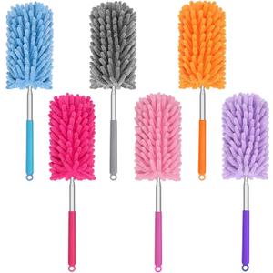 Mini Duster for Cleaning, 360 Bendable Hand Dusters with Extension Pole, Washable Small Duster for Car Interior, Office, Furniture