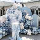 Dusty Blue Balloons Arch Kit, 134 Pcs Muted Light Baby Slate Blue and White Balloon Garland mit 18 Inch Pale Clear Balloon *5, Long Balloon as Bow Decor for Baby Shower Boy Gender Reveal Wedding, 18-inch, 10-inch, 5-inch, 12-inch, 60-inch
