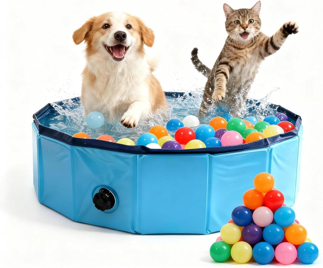 Ball Pit for Dogs - Cat Ball Pit with 24 Ocean Balls,Indoor/Outdoor Pet Toy for Puppies Small Dogs Cats (S+24 Balls)