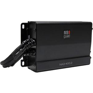 MB Quart Marine Powersports Nautic 2 Channel 400 Watt Maximum Power Full Range Class D Amplifier with PWM MOSFET Power, Black