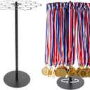 Rotatable Medal Hangers Display, Rotating Medal Tabletop Medals Holder Rack, Ideal for Sports Marathon Races Runners, Cheer, Gymnastics, Soccer, Softball - Easy Hanging Metals, 45+ Medals
