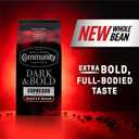 Community Coffee Dark & Bold Espresso Blend, Dark Roast Whole Bean Coffee, 11 Ounce Bag (Pack of 6)