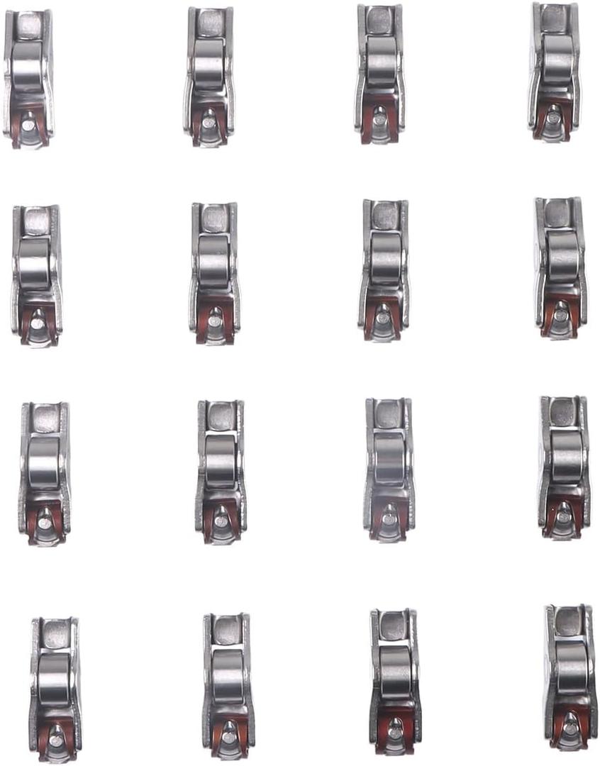 16PCS 24551-2E001 Engine Rocker Arm for 2012-2023 Hyundai Elantra/Veloster/Tucson/Sonata Hybrid & Kia Forte/Seltos/Soul/Optima Hybrid 2.0L Models Replaces 24551-2E001 24551 2E001 245512E001 (silver)