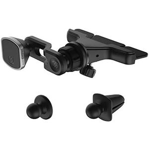 Scosche MM2CDPDVSR-SP MagicMount Pro 3-in-1 Magnetic Car Phone Holder - Strong Magnet Car Mount for iPhone and Android - 360° Secure Magnetic Cell Phone Mount for Air Vent, Dashboard or CD Slot