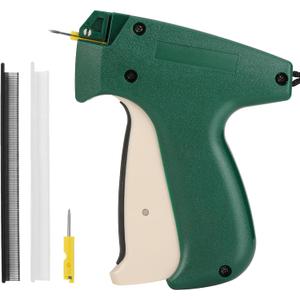 Tagging Gun for Clothing, Fine Stitch Mini Stitch Gun for Clothes,Stitch Quick Clothing Fixer Sewing Quilting Hemming Quick Stitch with 2 Needles,1500 Black & 1500 White Micro Fasteners (Greend and White Grip)
