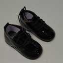 ohsofy Infant Baby Boy Oxford Shoes PU Leather Loafers Rubber and Soft Sole Wedding Dress Shoes Toddler Girl Baby Walking Shoes (6-12 Months Infant, A01_mirror Black)