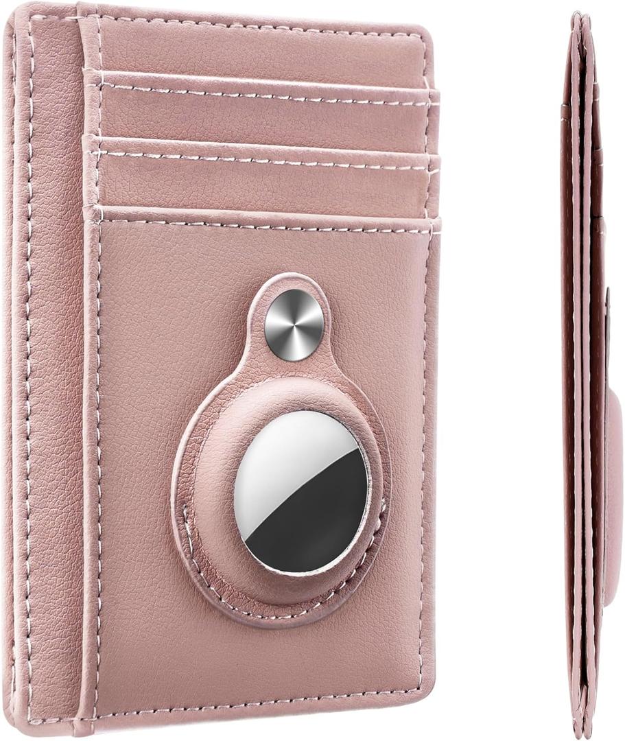 Slim Minimalist Front Pocket Air Tag Wallet, RFID Blocking Card Holder Wallet with Airtag Holder