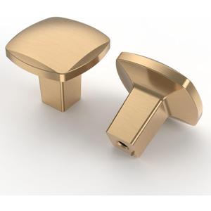 Amerdeco 10 Pack Champagne Bronze Cabinet Knobs, Modern Style, Easy to Install, Ambidextrous, Round, 1 Inch, Bronze Finish, Zinc & Other Metals, Perfect for Cabinets & Cupboards (Single Hole)