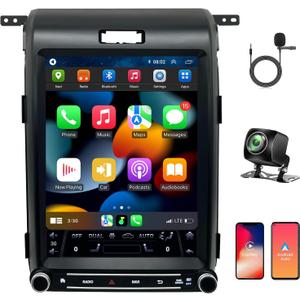 Car Radio Stereo for Ford F150 2013 2014 Update Radio Replacement Android Auto CarPlay GPS Navigation Vertical Touch Screen Tesla Style with DSP Bluetooth in Dash Headunit Multimedia Player Car Audio
