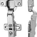 2 Pairs Frameless Full Overlay Soft Close Cabinet Hinges, European Hinges for Cabinets, Hidden Cabinet Hinges Adjustable 35mm Cup Clip-On Plate Nickel Plated Finish